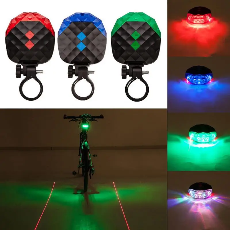 Biciklistička svjetlo LED Laserski Upozorenje o sigurnosti Laserski dugo svjetlo 5LED 7 način Zvjezdana Paralelna Linija Pribor za bicikl Vodootporan svjetiljku