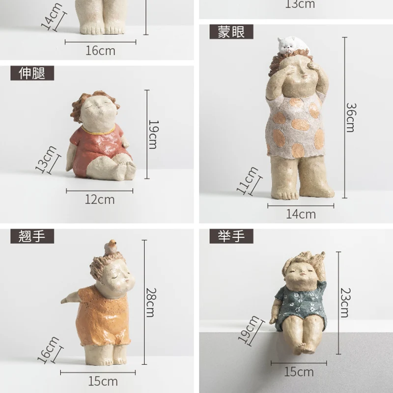Keramičke Skulpture u skandinavskom stilu Debela Djevojka Model Lik Figurice Retro Home Dekor Trijem bookshelf Dekor Uređenje Dnevnog boravka