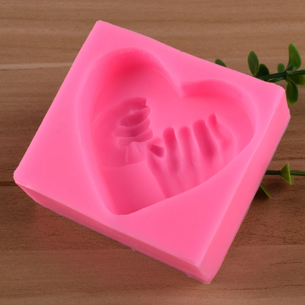 3D ljubavi Srce Ručno Silikonska Forma za sapun DIY Kolač od Čokolade oblik Fondan Šećer Umjetničke Alate za pecivo Ukras Valentinovo Slika 0 