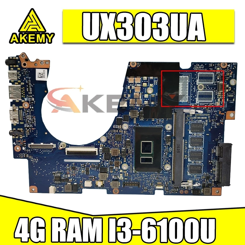 Matična ploča UX303UA za ASUS UX303UB UX303U UX303UA Matična ploča laptopa originalni laptop 4G RAM I3-6100U Procesor Test