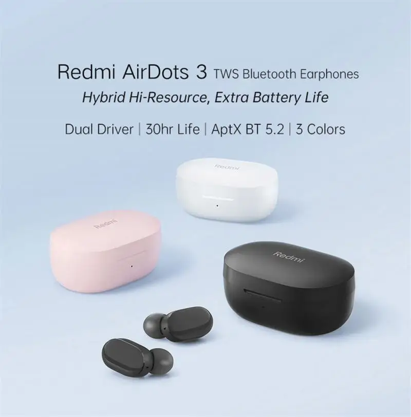 2021 Xiaomi Redmi AirDots 3 TWS Mi Bežične Bluetooth-kompatibilni 5,2 Slušalice s automatskim priključkom Čip na Qualcomm Slušalice s osjetljivim na dodir