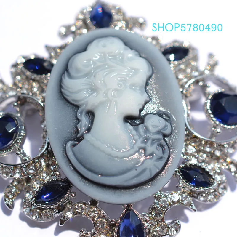 Klasični nakit Аристократка Broš Ženska Vintage pin na prsima Crystal Broš s uzorkom plave boje Odjeća Ženske, pribor za kaput Slika 1 