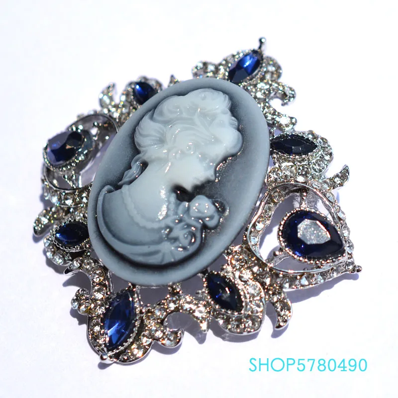 Klasični nakit Аристократка Broš Ženska Vintage pin na prsima Crystal Broš s uzorkom plave boje Odjeća Ženske, pribor za kaput Slika 2 