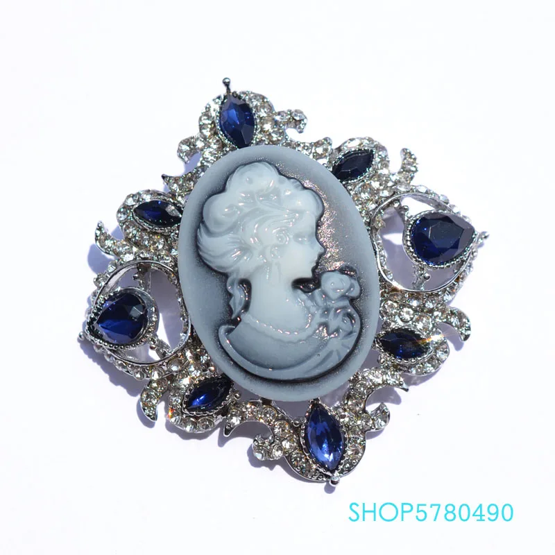 Klasični nakit Аристократка Broš Ženska Vintage pin na prsima Crystal Broš s uzorkom plave boje Odjeća Ženske, pribor za kaput Slika 3 
