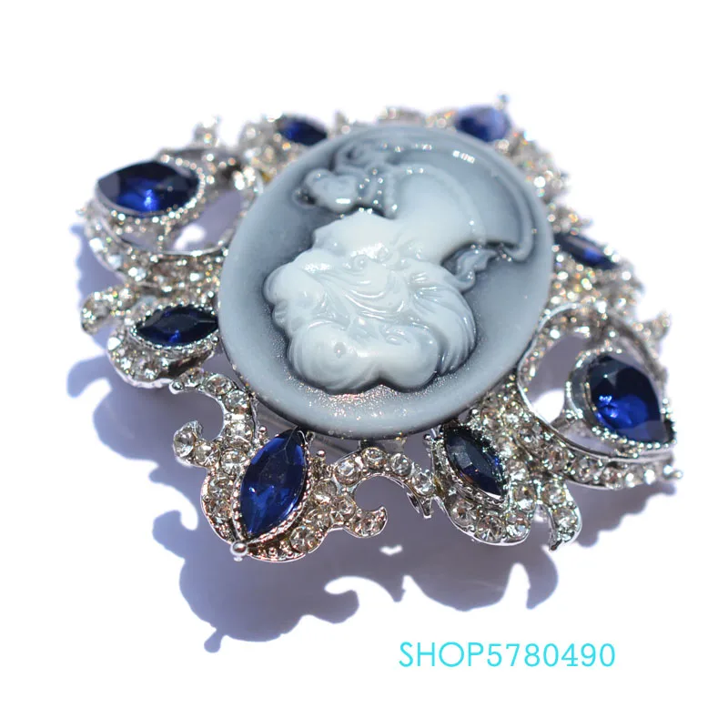 Klasični nakit Аристократка Broš Ženska Vintage pin na prsima Crystal Broš s uzorkom plave boje Odjeća Ženske, pribor za kaput Slika 4 