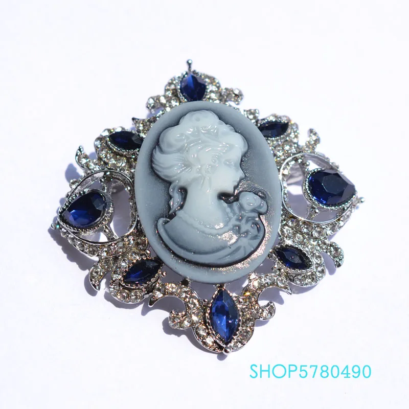 Klasični nakit Аристократка Broš Ženska Vintage pin na prsima Crystal Broš s uzorkom plave boje Odjeća Ženske, pribor za kaput Slika 5 