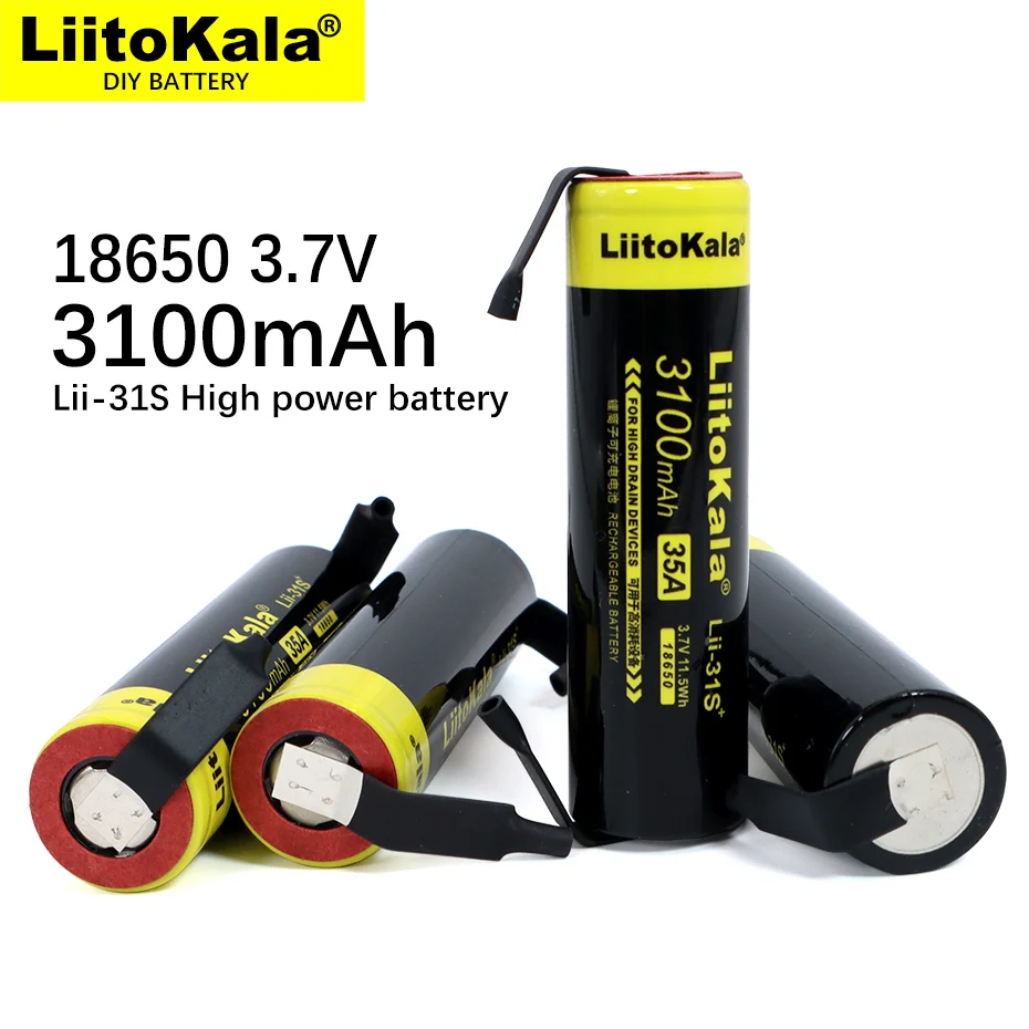 1-8 Kom. Novi LiitoKala Lii-31S 18650 Baterija 3,7 U Litij-ionska 3100 ma 35A Baterije Za Uređaje s visokom Potrošnjom+DIY Nikal