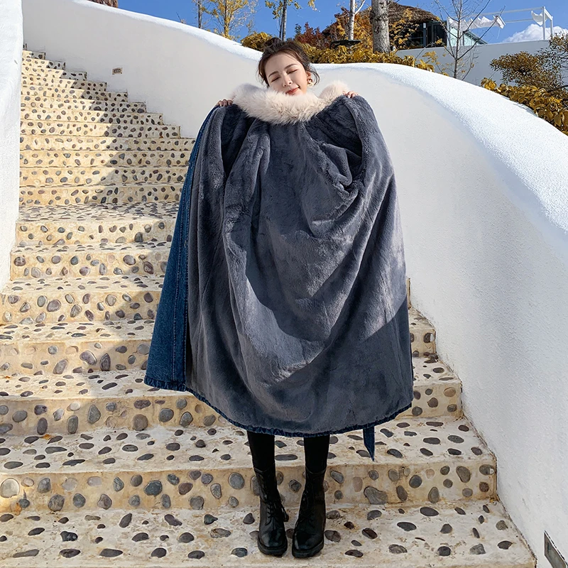 Kauboj Parker pamučna odjeća ženska srednji i dugi dužina do koljena 2021 zimsko novi korejski плюшевое kaput s slobodan шерстяным ovratnik pamuka kaputi Slika 2 