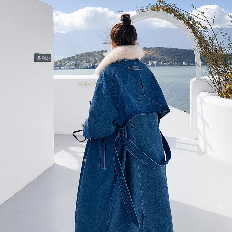 Kauboj Parker pamučna odjeća ženska srednji i dugi dužina do koljena 2021 zimsko novi korejski плюшевое kaput s slobodan шерстяным ovratnik pamuka kaputi Slika 3 