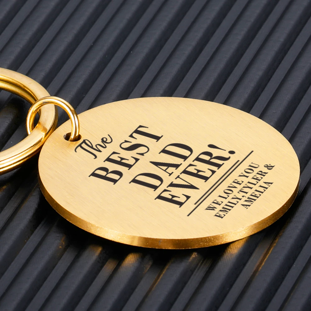 Očev dan Personalizirane Obiteljske Pokloni Privezak za ključeve Izrađen po mjeri Privjesak za ključeve pape s gravurama Privjesak od Nehrđajućeg Čelika POKLON za torbe