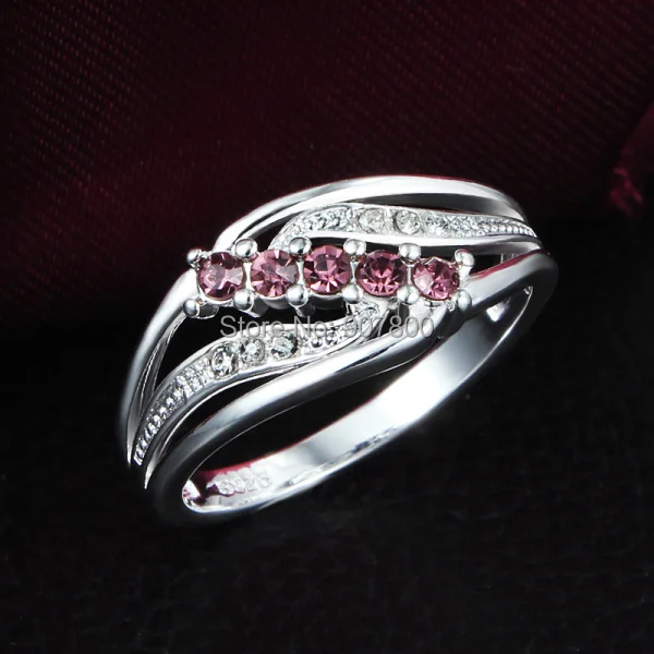 JR045 lijep dizajn Austrijski kristal srebrne boje prsten klasični modni nakit večer poklon za ženu Visoku kvalitetu