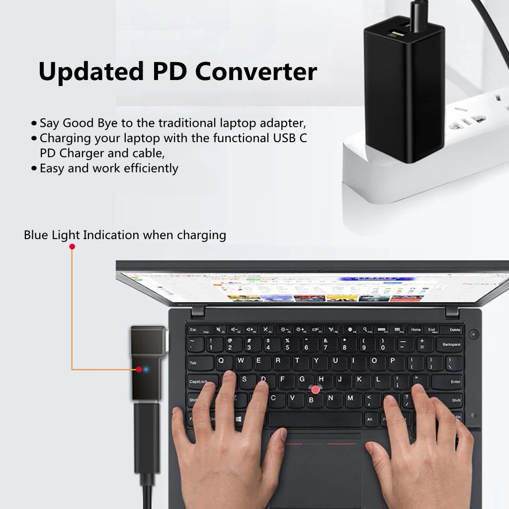 Tip C do 4,5x3,0 mm Штекерный Pretvarač 100 W USB C PD Kabel za Brzo Punjenje za punjač laptop HP / Dell DC 4.5*3.0