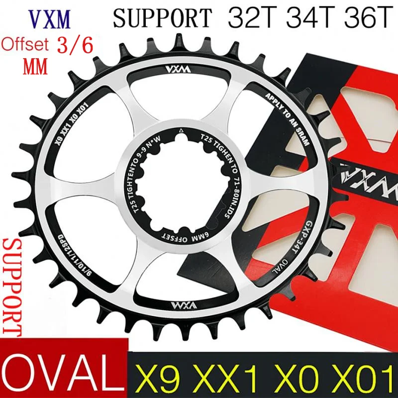 VXM GXP Bicikl Ovalno Offset Prstena Lanca 3/6 mm 32 t 34 t 36 t Mtb Bicikl Offset Za Sram 8/9/10/11/12 s X9 X0 XX1 Gx MTB Bicikl Klipnjače Slika 3 