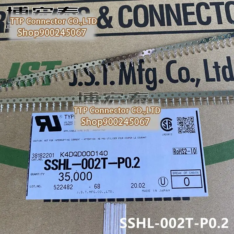 100 kom./lot Priključak SSHL-002T-P0.2 Promjer žice: 30-26 g potpuno Novi i originalni