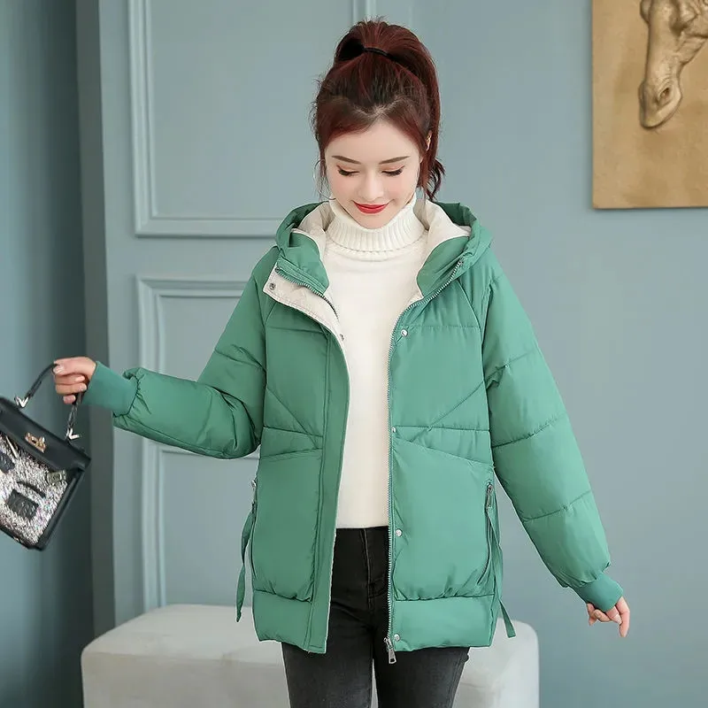 2021 Nova zimska jakna Ženska parkovi Funky gusta topla dolje pamučna jakna s kapuljačom Slobodna ženska gornja odjeća, Zimska odjeća Kaputi