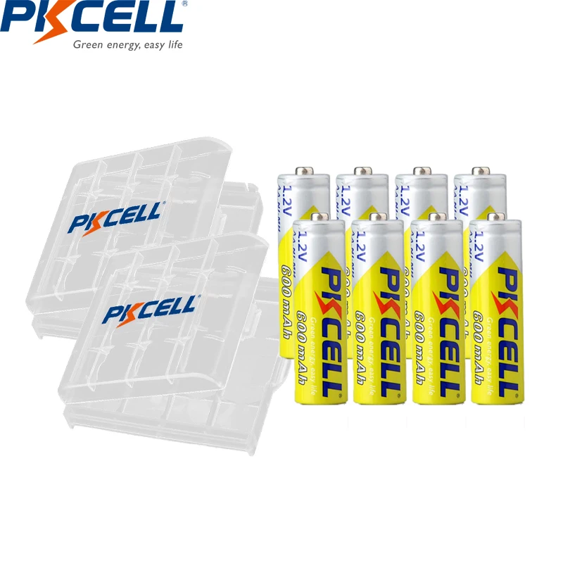 Baterija PKCELL 8ШТ AA Baterija 1,2 U NI-MH AA baterije krug baterije 1000 puta više od stvarnog kapaciteta i utor 2 KOMADA AA
