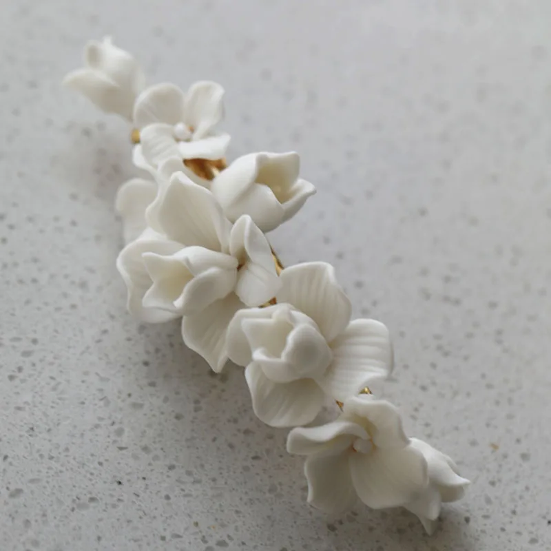 SLBRIDAL Ručno izrađene U Stilu Ins Rafting Keramičke Cvijet Crystal Vjenčanje Kopču Za Kosu, Ukosnice Vjenčanje Kape Ženske Pribor Za kosu