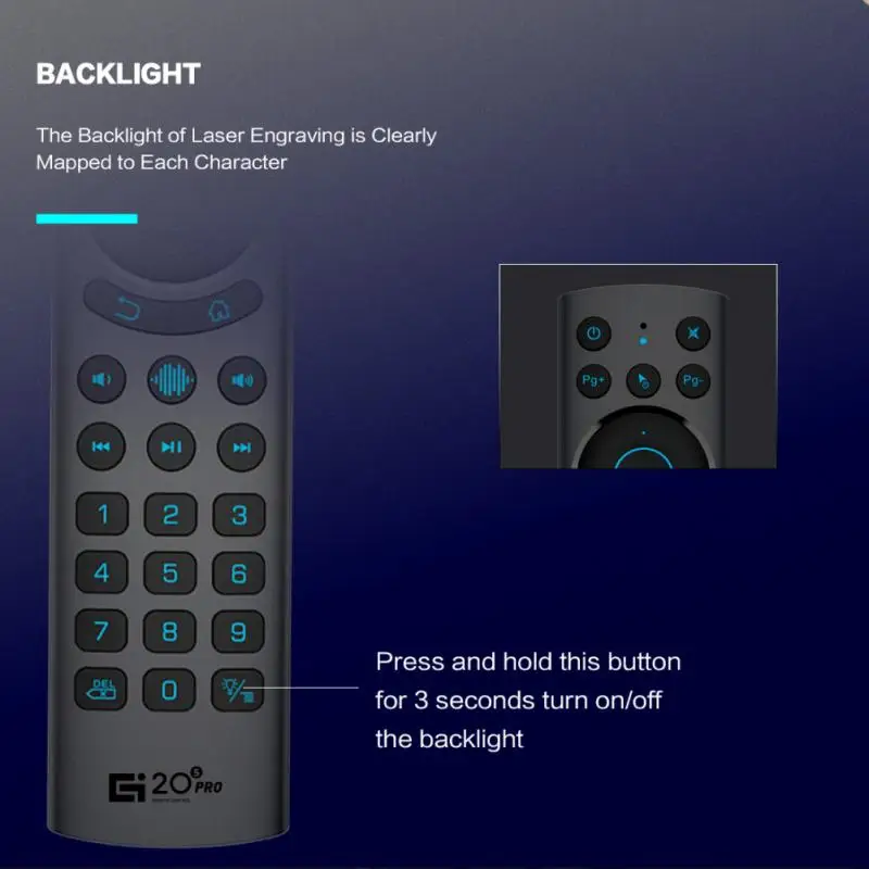 G20BTS PLUS G20S PRO 2.4 G Bežična Intelektualno Govorna Zračni Miš s pozadinskim Osvjetljenjem Žiro IC-Učenja Daljinski Upravljač BT5.0 Za Android TV BOX Slika 1 