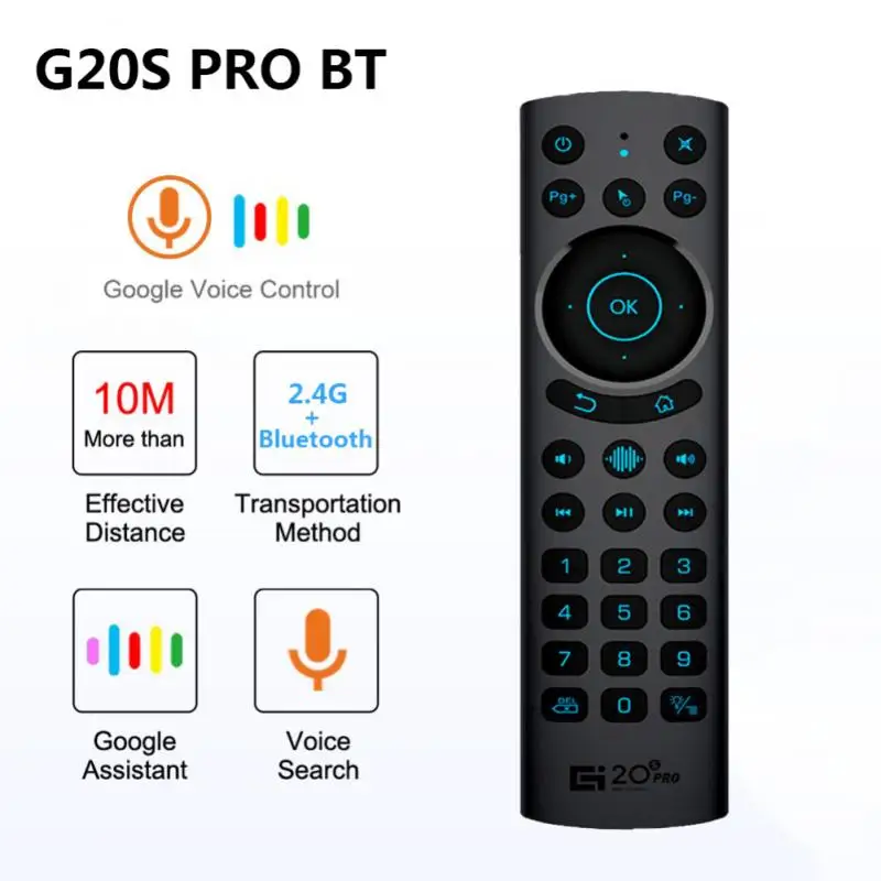 G20BTS PLUS G20S PRO 2.4 G Bežična Intelektualno Govorna Zračni Miš s pozadinskim Osvjetljenjem Žiro IC-Učenja Daljinski Upravljač BT5.0 Za Android TV BOX Slika 4 