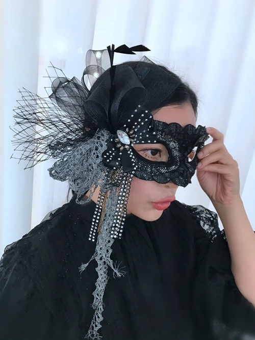 H3444 Seksi cvjetne čipke crna maska za oči Jednostavna Ženska moda Maskenbal Cosplay Maska Venecijanski Karneval i Valentinovo Pribor s кисточками