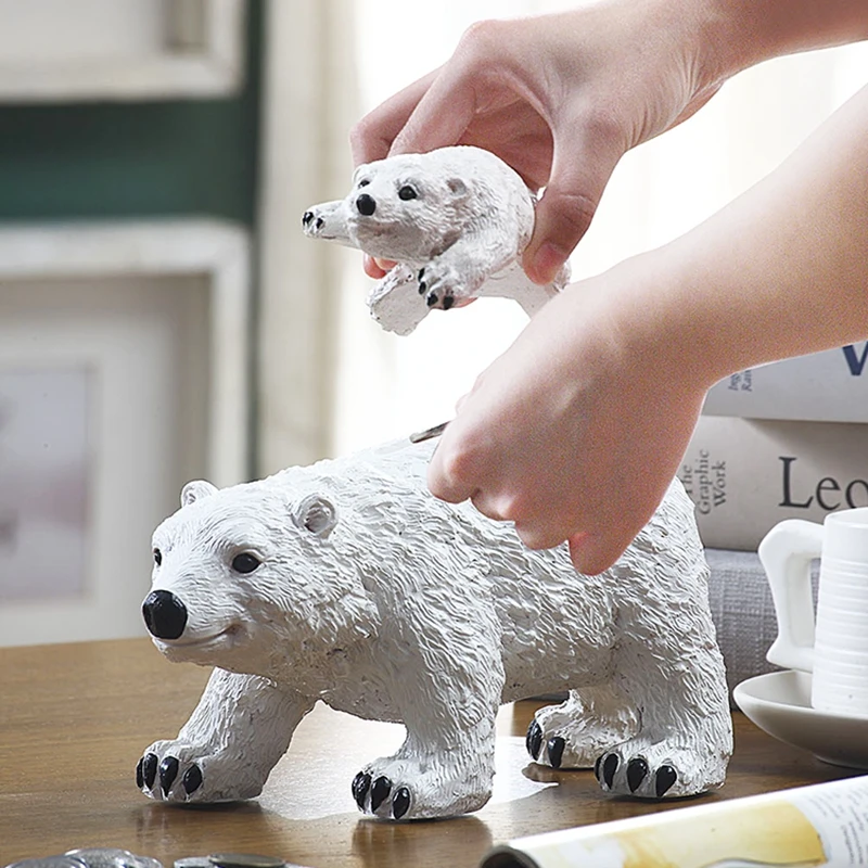 Creative gica nakit od bijelog medvjeda ukrasi osnovnoj kasice obrt