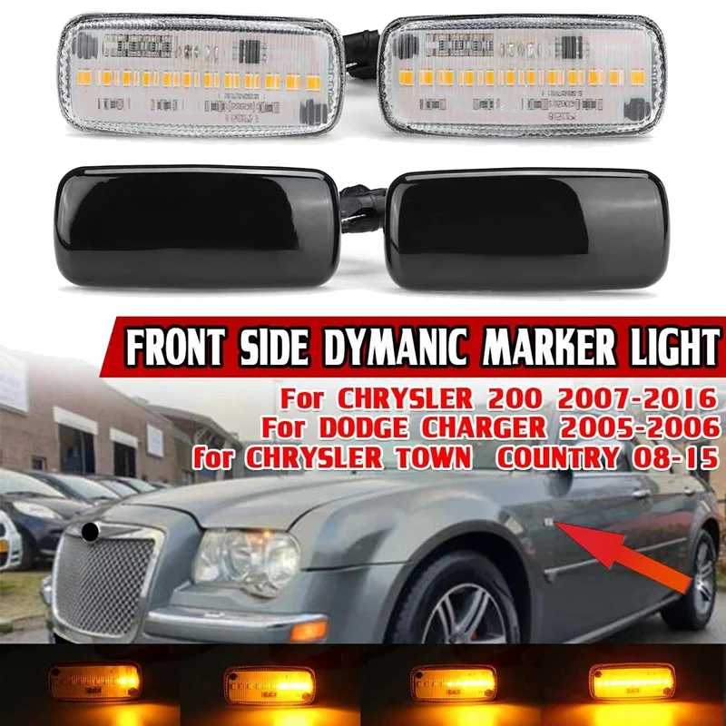 Auto LED Dinamičnu Bočnu Dimenzionalni Svjetlo Pokazivač Smjera za Chrysler 200 300C Sebring i Dodge Caliber Nitro Lancia Jeep Slika 1 