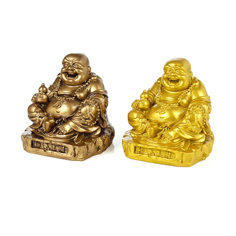 Zlatna Velike uši Смеющаяся Kip Buddhe Feng Shui Sretan Skulptura Buddhe Maitreje, Figurica i Ukrasa Kuće Vrt Statue