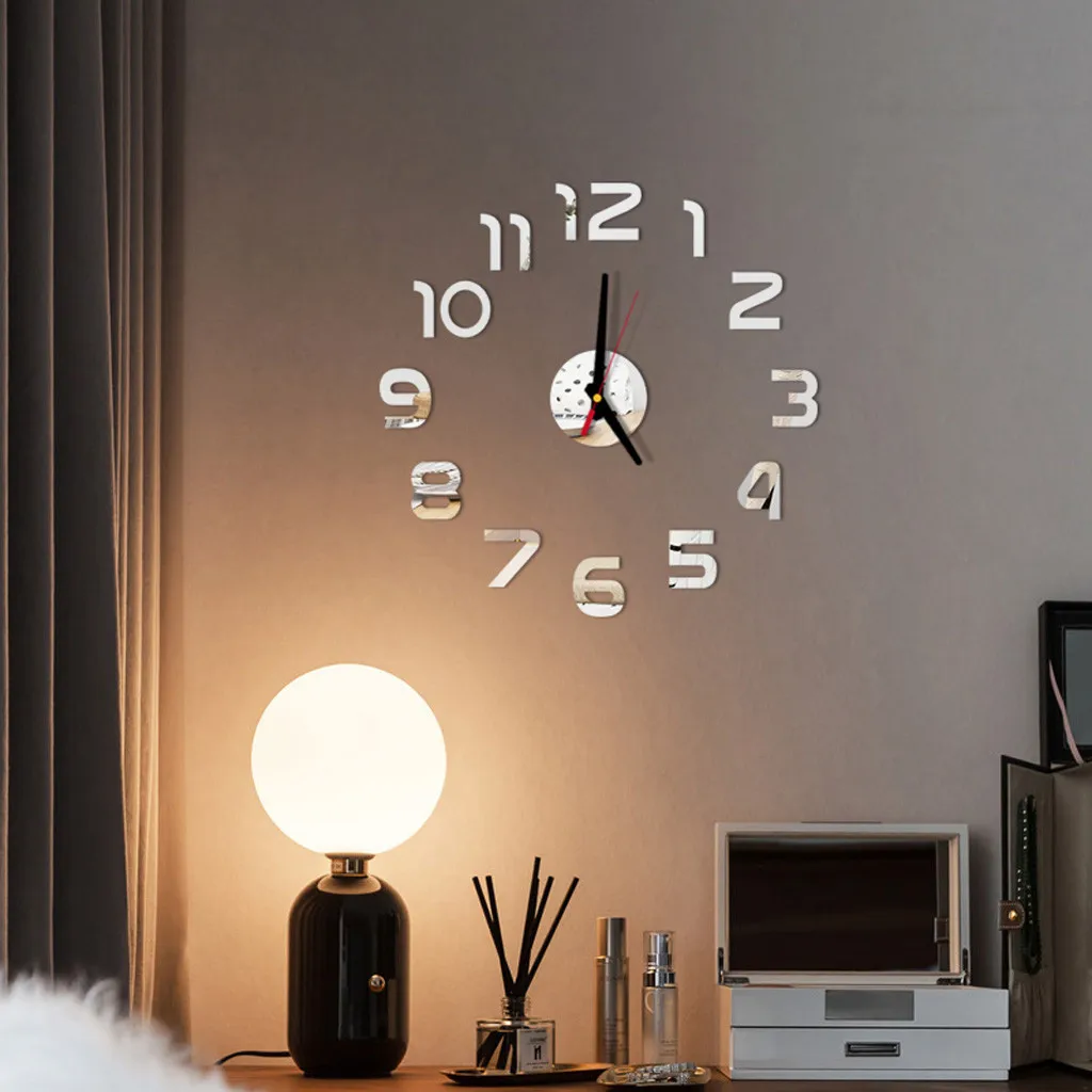 3D DIY Zidni sat Refleksna Površina Oznaka Office Home Dekor Sat Akril Sobni Kvarc igla u obliku Sat Slr-Zidne Naljepnice Sat