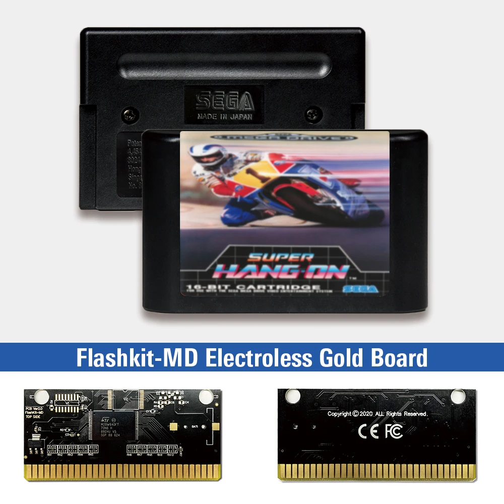 Super Hang-On - EUR Label Flashkit MD Безэлектродная Gold PRINT naknada za igraće konzole Sega Genesis Megadrive