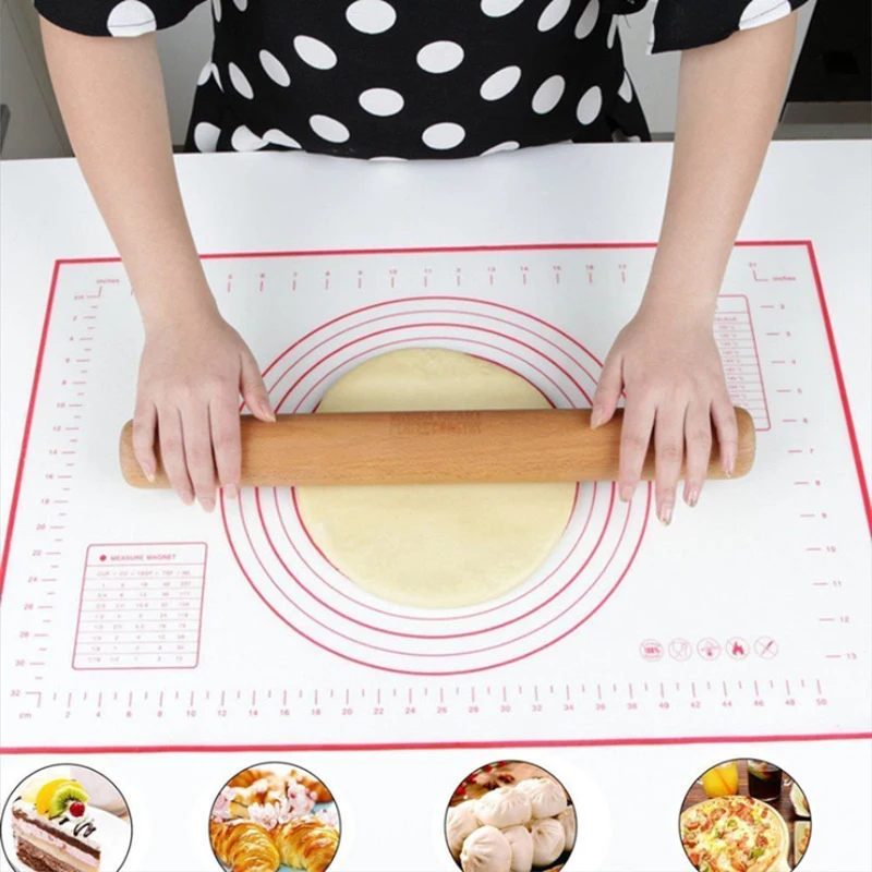 Silikonski Tepisi Za Pečenje Završni Mat Раскатки Pizza Tepih za Ispitivanja bez olovke Slastice pribor Kalup Za pečenje Pribor za miješenje