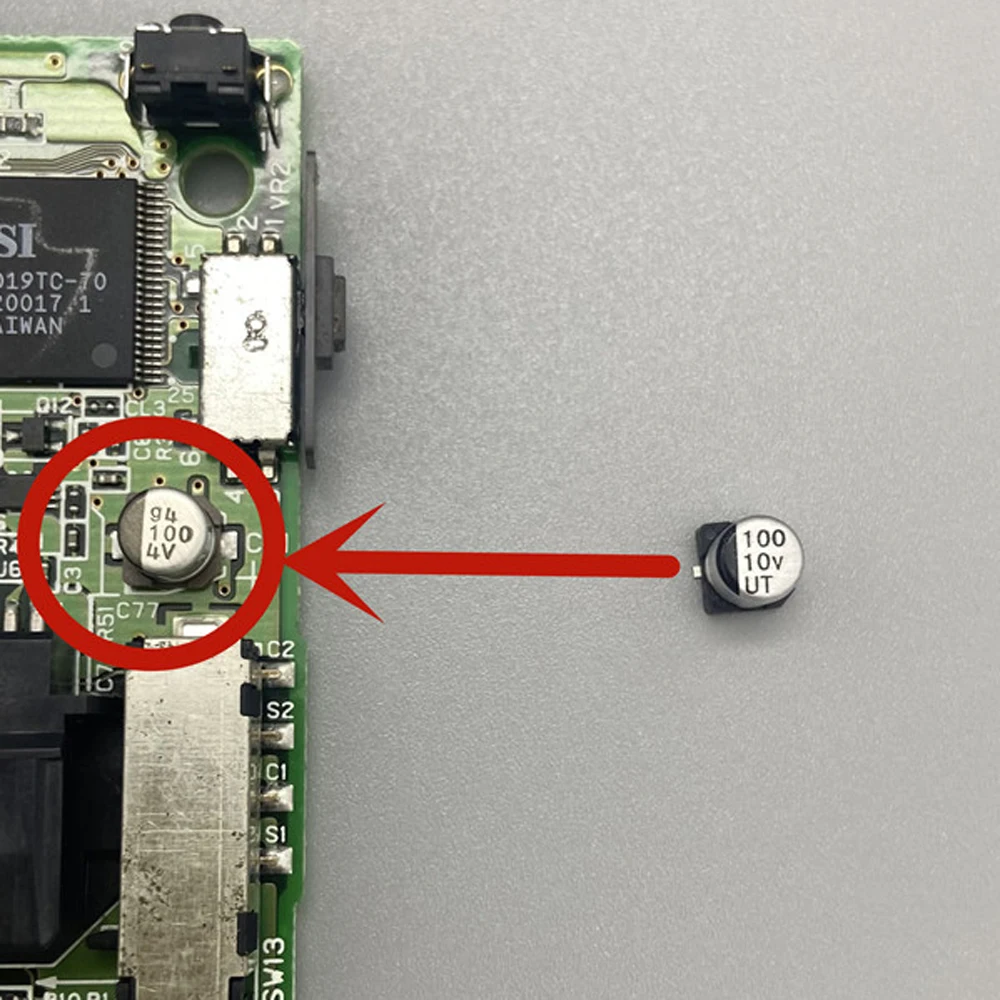 Kvalitetan kondenzator je prikladan za popravak igraće konzole GBA SP i zamjene