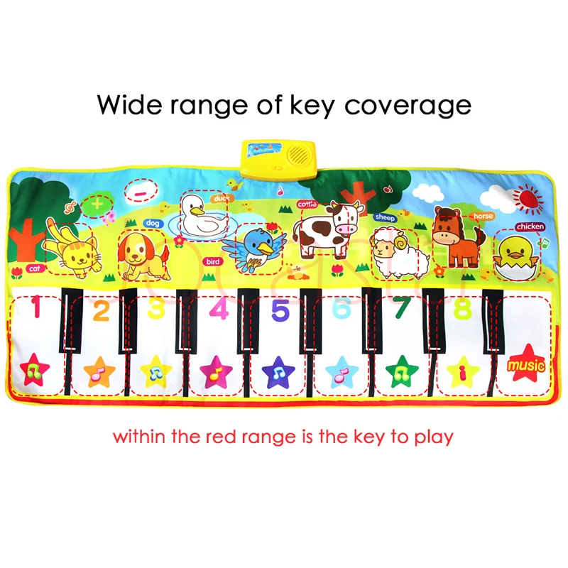 Igračke Montessori Music Mat sa životinjama Edukativne Igračke za djecu, Dječje klavir Tepih Music Igra Alat Dječja igračka od 1 do 2 godine