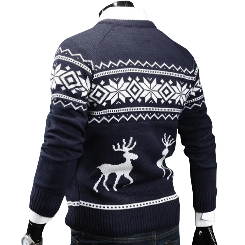 Muški džemper Tanke pletene Božićno topli kaput s dugim rukavima i okruglog izreza Akril pulover Muška odjeća Vunene veste Muški