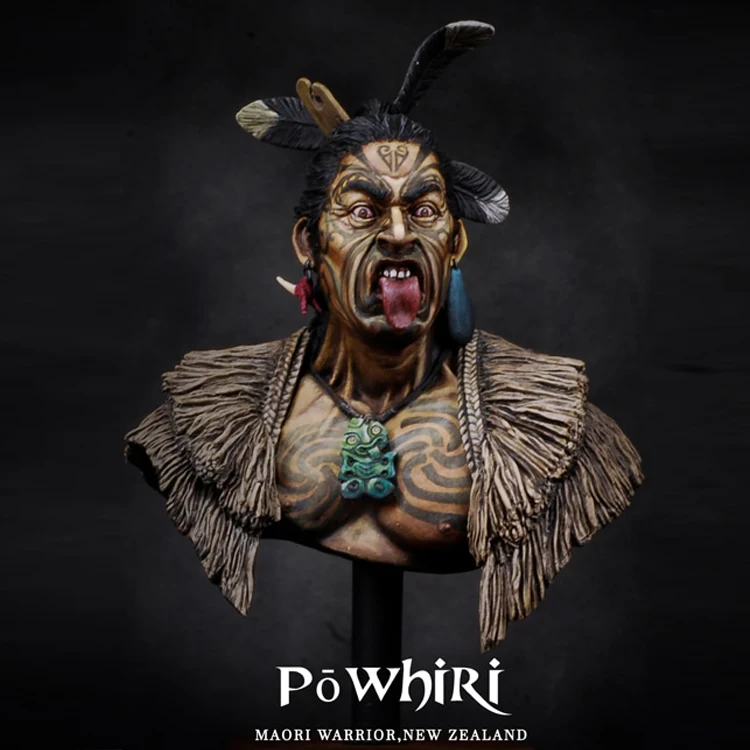 1/9 Model poprsje od smole GK Powhiri Maorski Ratnik u rastavljenih i неокрашенном obliku