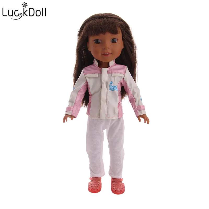 Mini-lutkarska odjeća šivana od umjetne kože, Komplet jakne+Sandale, pogodan za 14,5-inčni američke odjeća,Pribor za lutke za djecu, za poklon za Dječji festival