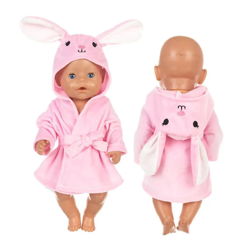 17-Inčni Lutka-beba Pink Zec Ogrtač 40 cm Odjeća Za lutke Odjeća Za Spavanje Nosi Igračke