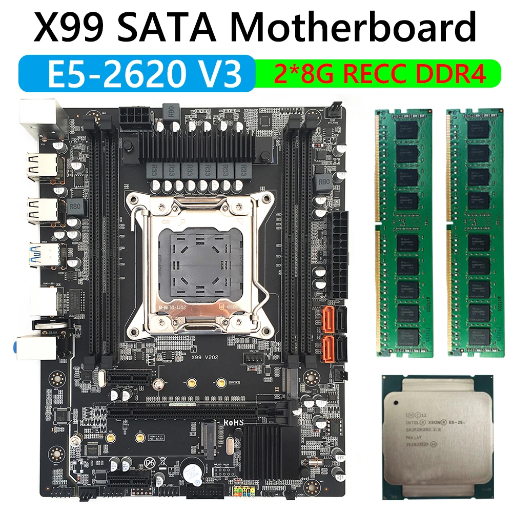 X99 V2 D4 PCI-E X16 Matična ploča stolno računalo Čip H81 s memorijom procesora Matična ploča s procesorom Xeon E5-2620 V3 LGA2011-3 8 GB