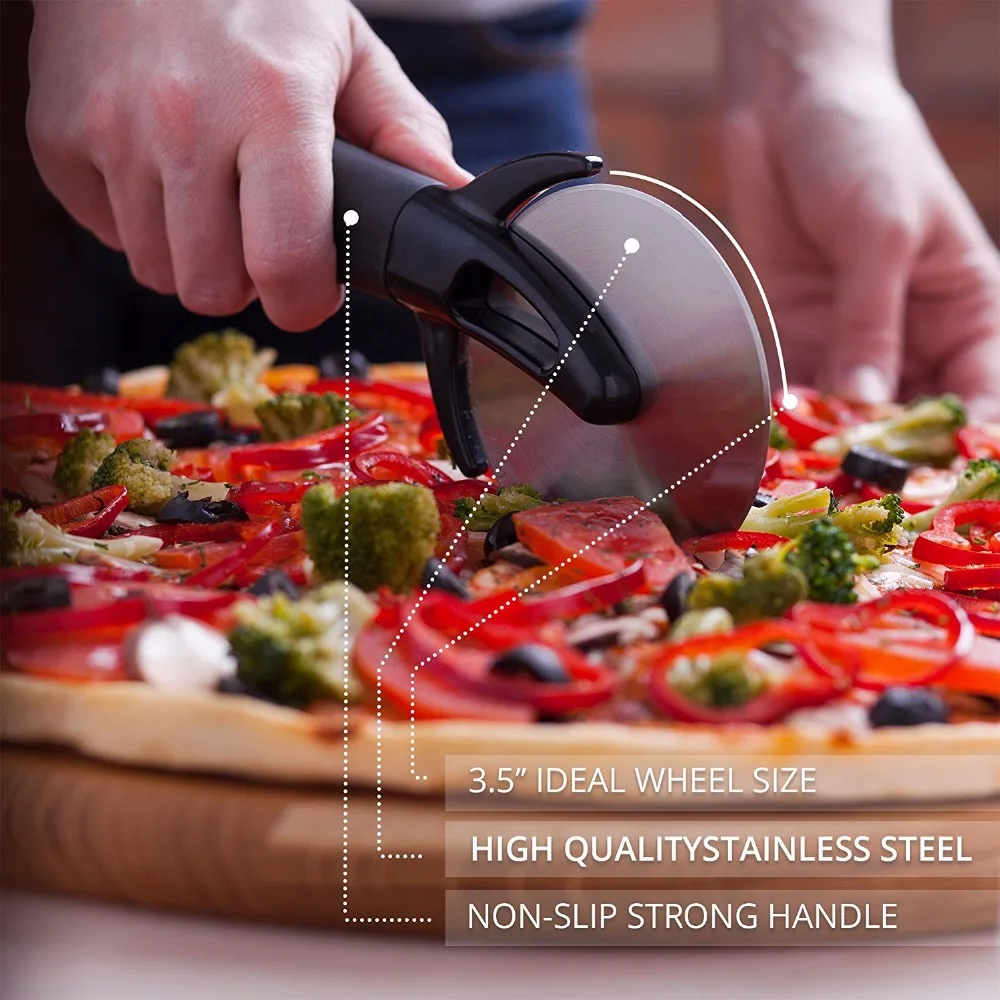 Nova Godina Pizza Rezna Kotač Okruglog Oblika Od Nehrđajućeg Čelika Pizza Kotača Plazma Torta Kruh Okrugli Nož Za Sječenje Kuhinjske Alate Za Pizzu