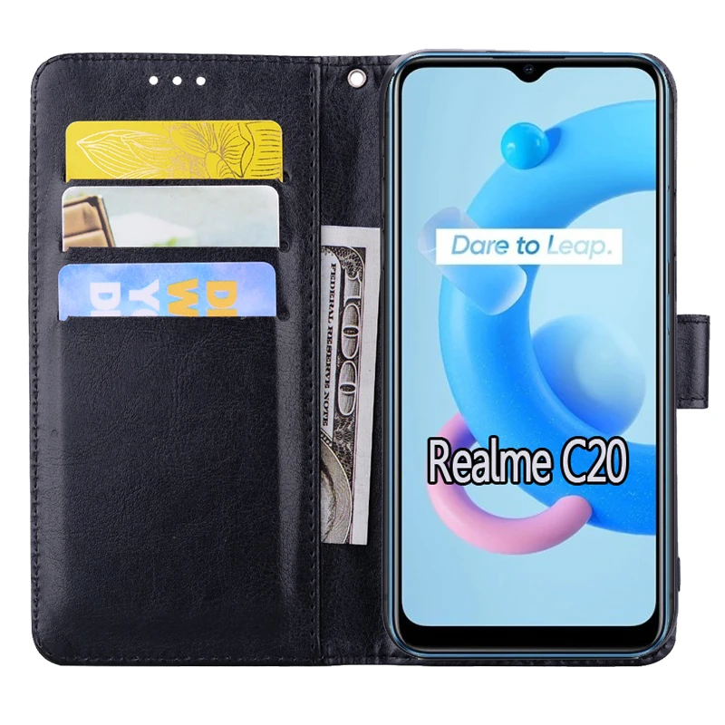 Torbica-novčanik RealmeC20 za Realme C20 Torbica za telefon Zaštitna ljuska Funda za Realme C 20 Kožna Flip knjiga Pokriva Hoesje Capa