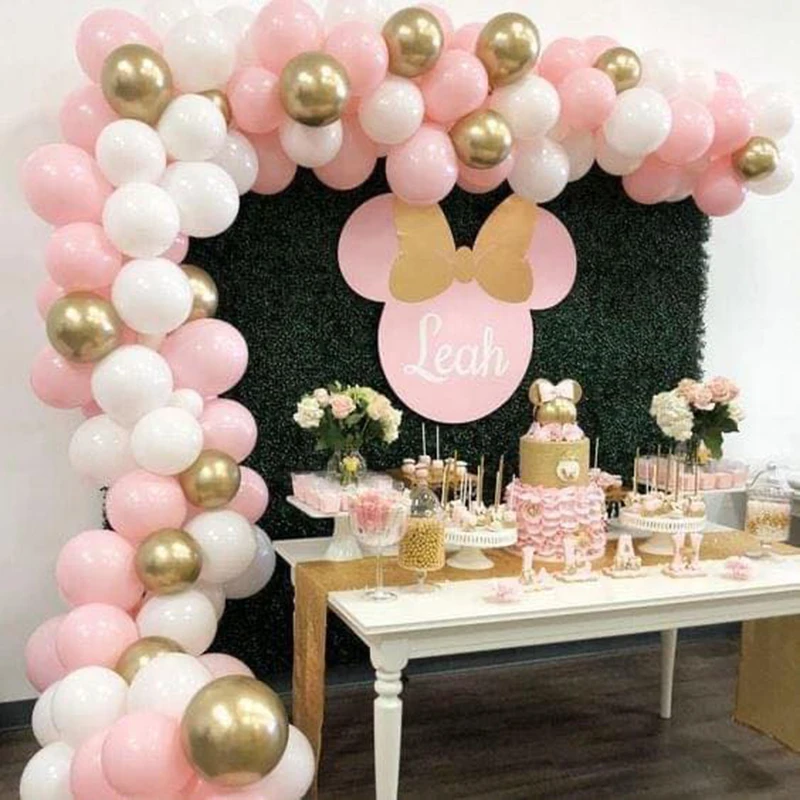 102 kom. Disney Minnie College Tema party Balon Pink Luk Гирлянда Baloni Setovi Dječji Rođendan Dječji Tuš College Dekor Globus