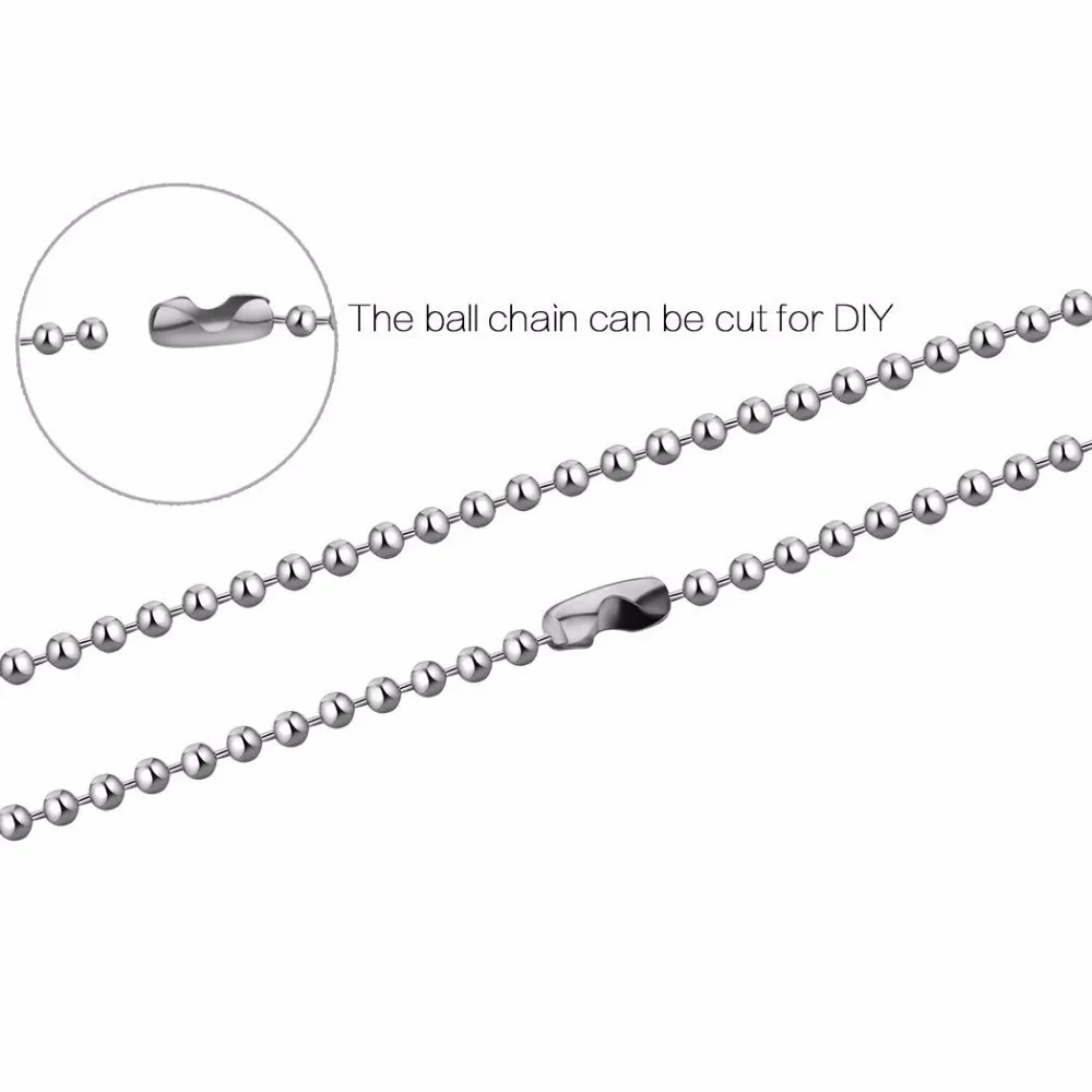 10 kom. ogrlica sa kemijskom lancem od perli,nakit od nehrđajućeg čelika 316L, oznake za pse za izradu visećih lanaca 2 mm