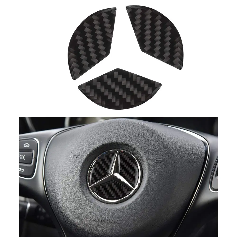 Za dodatne opreme Mercedes Benz Naljepnice s logotipom volana CLA GLA GLC GLE Klase W204 W212 Naljepnice od karbonskih Vlakana 1,77 inča 45 mm