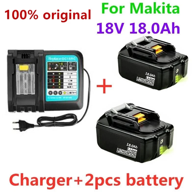 18V18Ah baterija baterija baterija baterija Baterija 18000 mah Li-Ion Baterija Zamjena Baterije za MAKITA BL1880 BL1860 bl1830 Baterija+3A Punjač Slika 3 