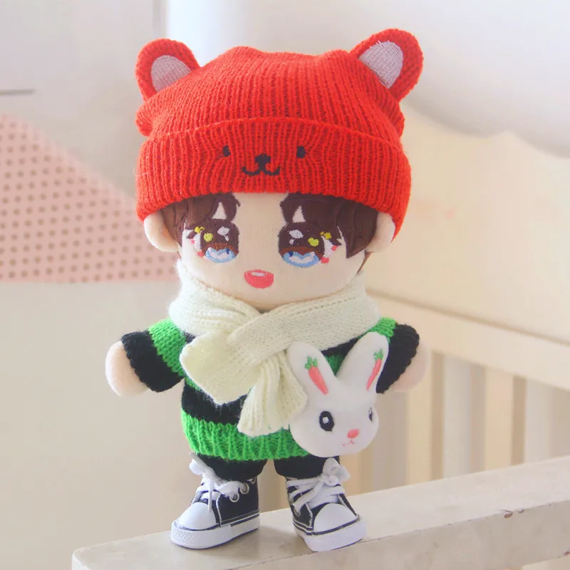 20 cm od samta lutkarska odjeća Medvjed Pletene Džemper Kapa hlače, cipele i Pribor za korejski lutke Kpop EXO Idol Odjeća Fanovima Poklon Slika 3 