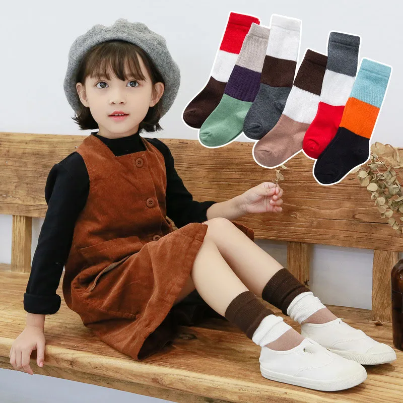 2021 Nove Proljeće-jesen dječje čarape, Pogodan U Boji, Расчесанные Pamučne čarape Za djevojčice, Dječje hrpu Čarapa
