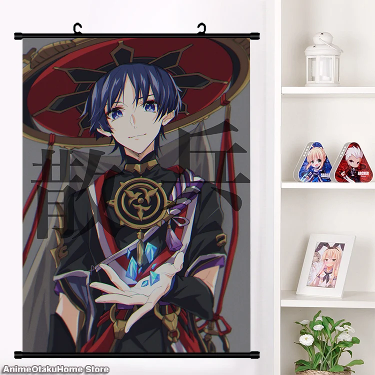 Vruće Igre Anime Genshin Impact Скарамуш HD Zid Roll Pomicanje Slikarstvo Plakat Home Dekor Kolekcionarska Dekorativna Umjetnost Slike Pokloni