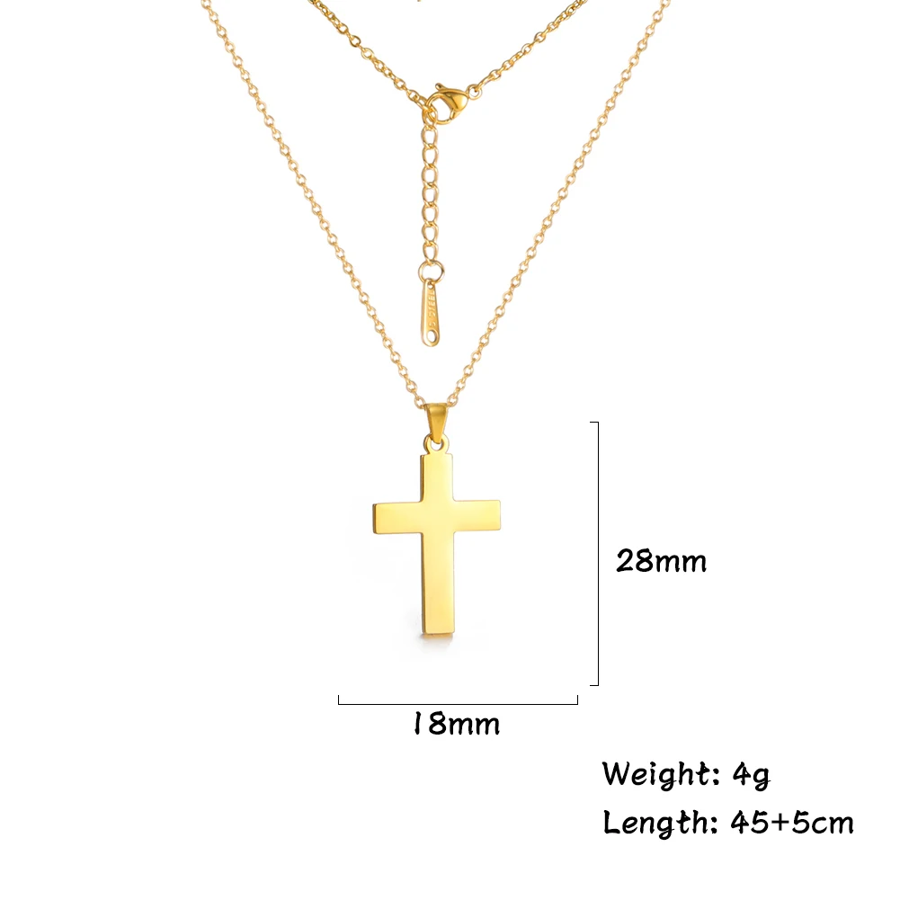 Cooltime Moda Kršćanski Križ Muške, ženske Ogrlice s privjescima Od Nehrđajućeg Čelika Zlatni Čelika Boja Lanac Ogrlica Nakit 2022 Slika 0 
