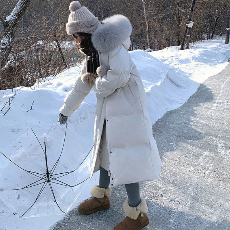 Ženska nova dolje jaknu sa kapuljačom Zima dolje jaknu na 90% od bijelog утиного dlake sa утолщенным džep na patentni zatvarači Toplo parka Ženska jakna