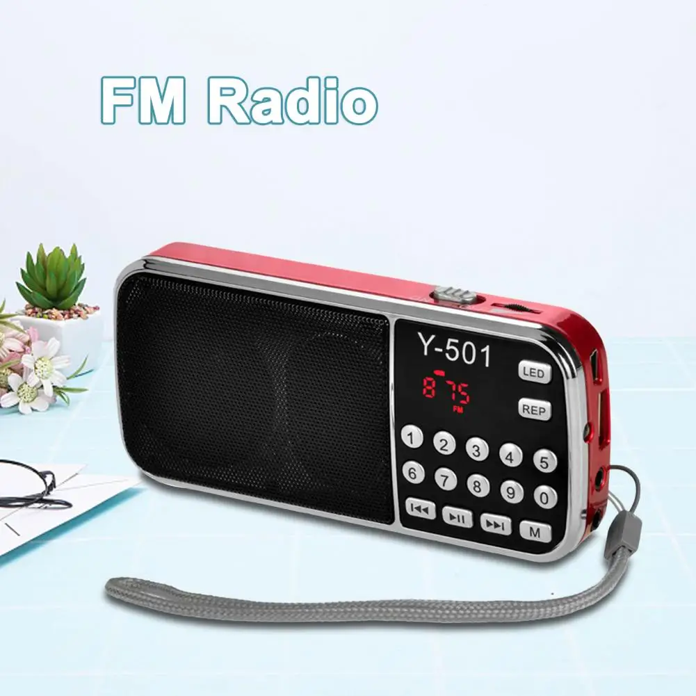 Mini Prijenosni Y-501 FM Radio, Digitalni Podržava TF Kartice USB AUX, Portable LED Svjetiljka Audio Music player Zvučnik za mobilni telefon