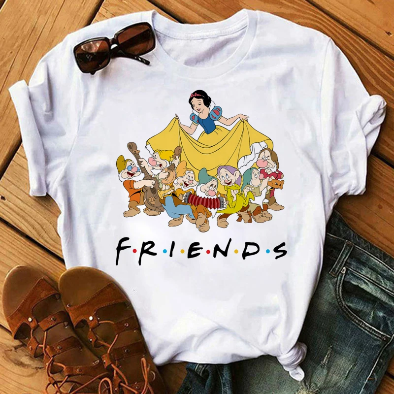Žene Zabavne Sedam Patuljaka Grafički Majice Kawai Disney Animirani Film Princeza Snjeguljica Majica Unisex Majice Ženska Odjeća Od Princeza Slika 1 
